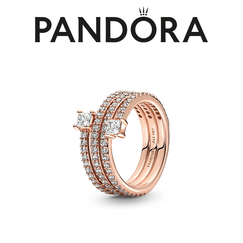 PANDORA/潘多拉 925银戒指 三环螺旋戒指