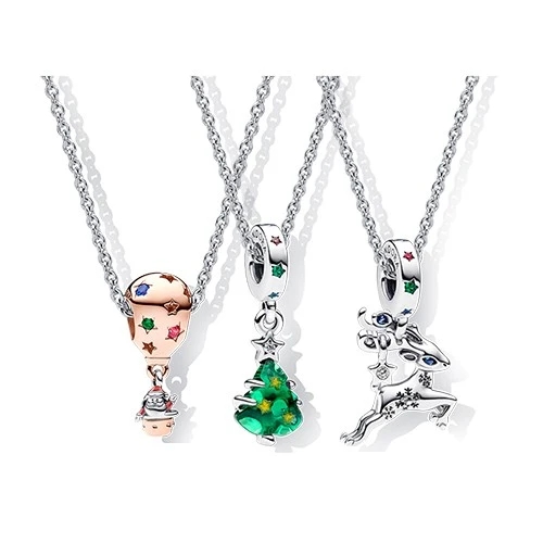 PANDORA/潘多拉 链子925银 圣诞奇遇项链套装小众百搭个性时尚