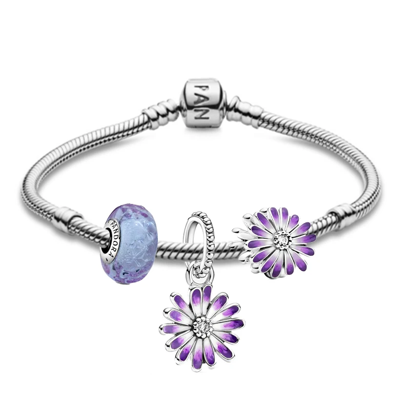PANDORA/潘多拉 925银手链 浪漫薰衣草时尚手链套装紫色&尤莱特