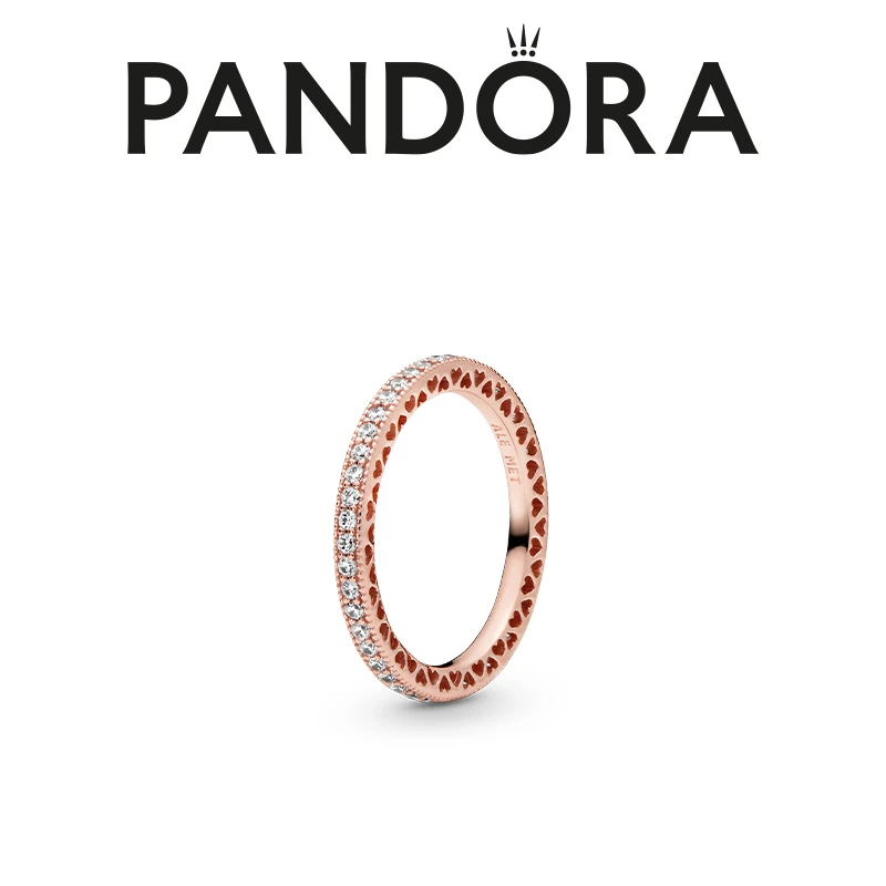 PANDORA/潘多拉 925银戒指 PANDORA的心戒指金色设计欧若精灵风