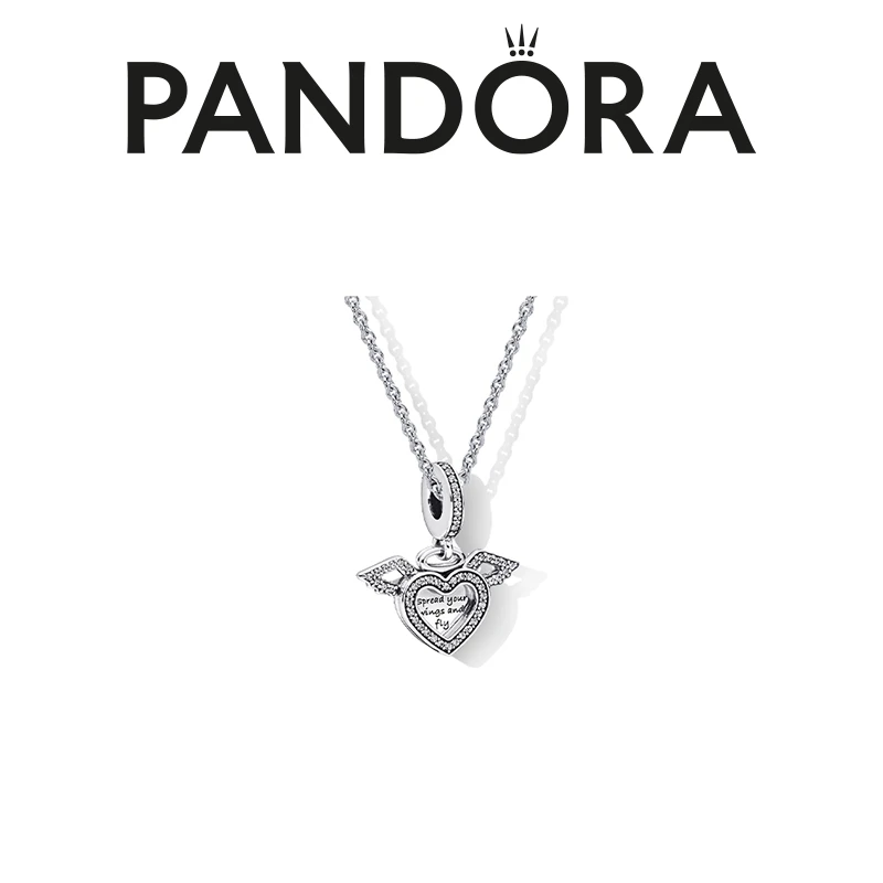 PANDORA/潘多拉 坠链均925银 心形天使之翼项链小众首饰氛围感