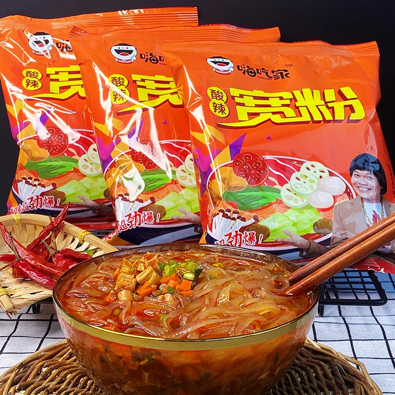 乐嗨家酸辣宽粉112g*12袋整箱 懒人冲泡免煮方便速食食品夜宵零食