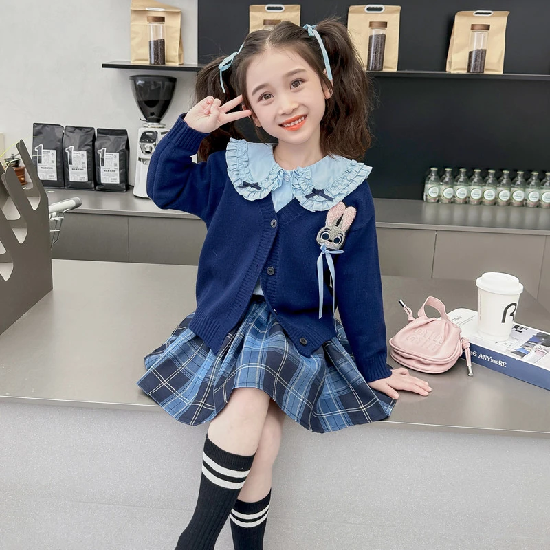 朱迪兔子警官女童秋装jk套装裙子洋气小女孩连衣裙学院风衣服儿童