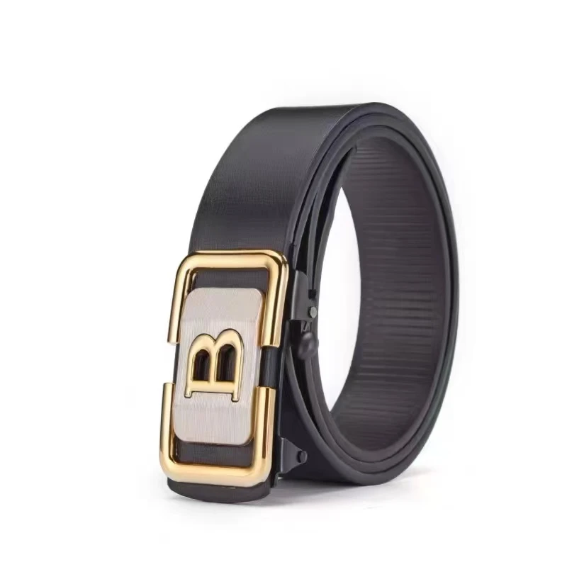 潮流男士自动皮带字母金色B款腰带百搭休闲