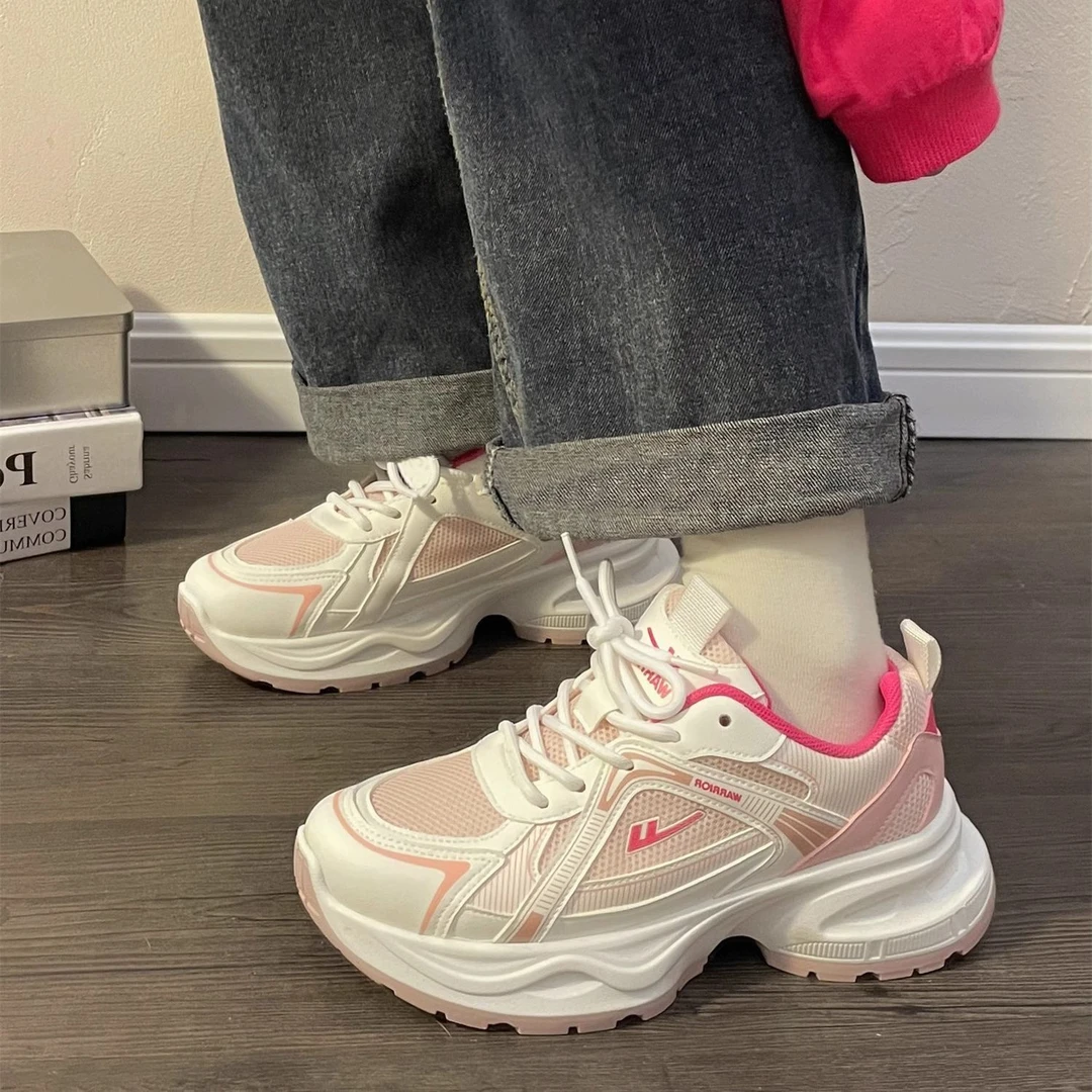 回力女鞋夏季新款网面透气轻便老爹鞋潮休闲百搭学生厚底小白鞋子