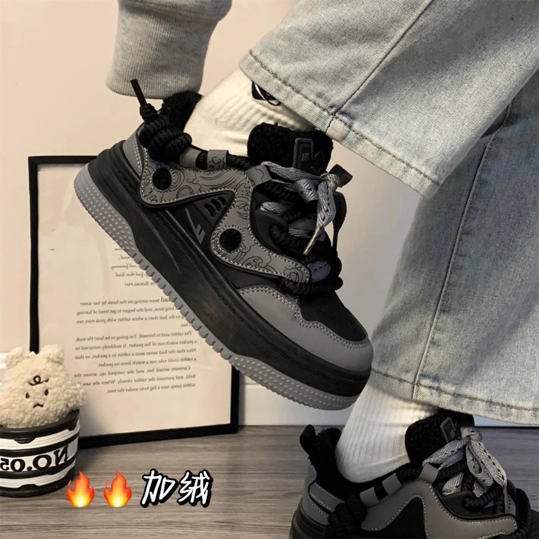 回力保暖女鞋冬季休闲百搭学生小白鞋ins潮流小众加绒加厚底板鞋