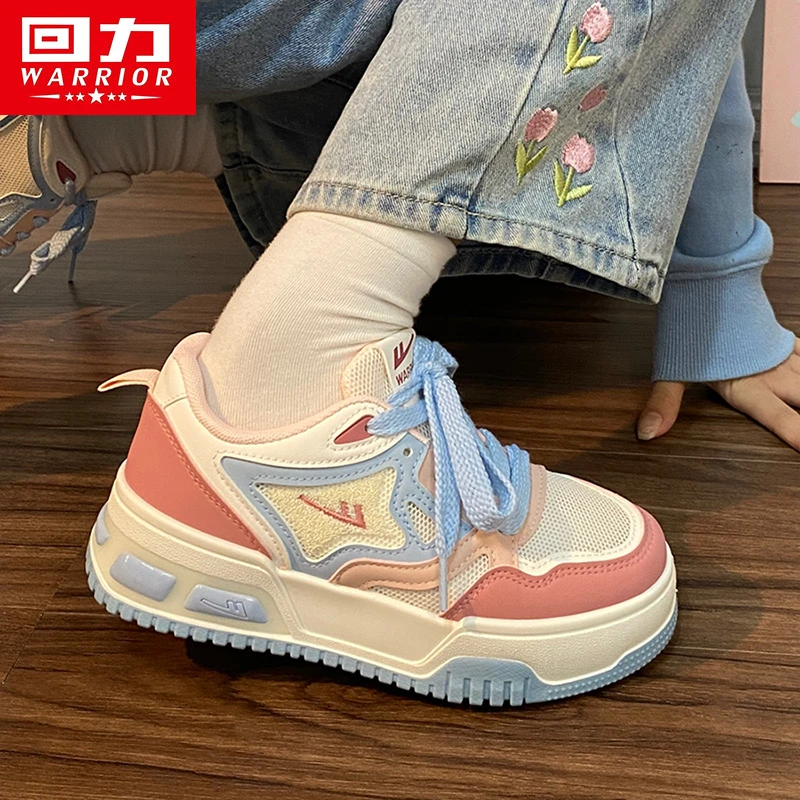 回力网面透气女鞋夏季新款休闲百搭厚底板鞋学生小白鞋小众潮鞋子