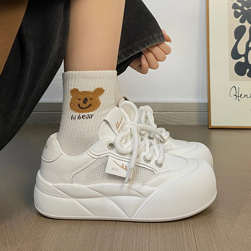 回力夏季女鞋白色休闲鞋小众薄款学生网面透气板鞋百搭厚底小白鞋