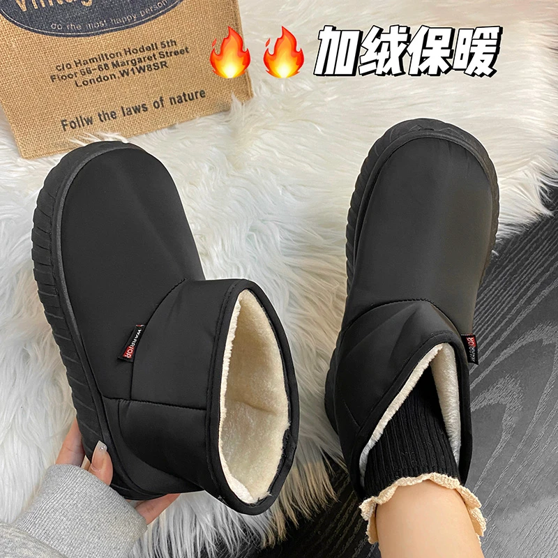 回力冬季保暖雪地靴百搭时尚加绒加厚底棉鞋小众女鞋新款ins潮流