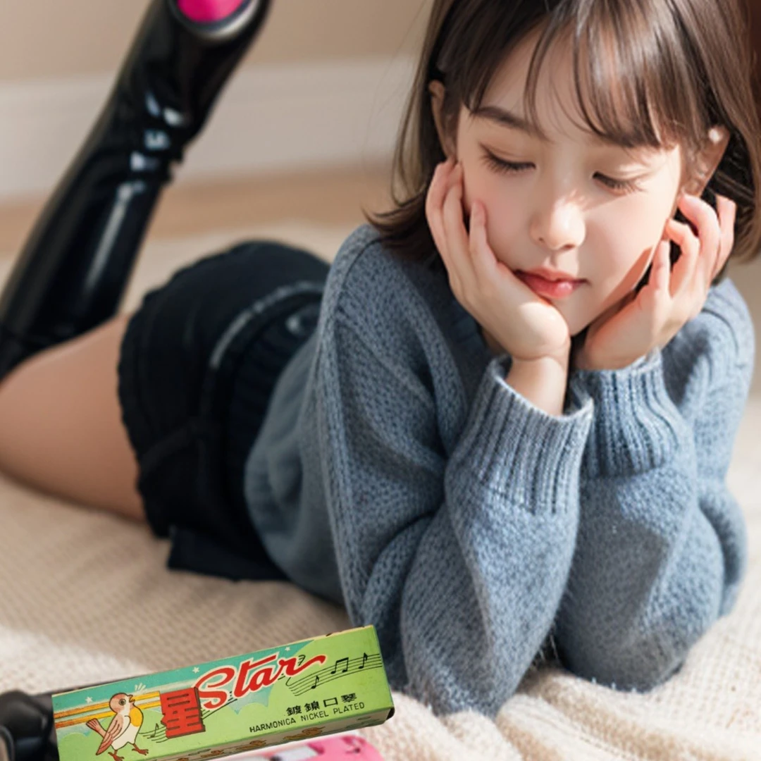 red swallow/红燕儿童玩具乐器儿童口琴5岁入门10孔木质琴格彩色