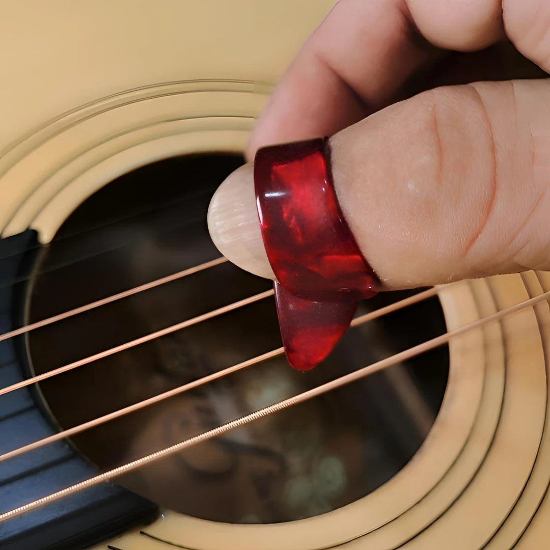 Alice/爱丽丝吉他拨片指套高档赛璐璐彩色右手母指食指速弹防痛套