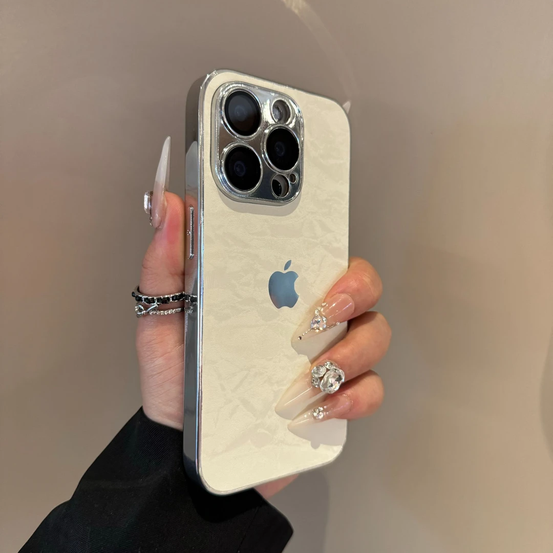 绒布电镀边适用苹果17promax手机壳高级感iPhone16带镜头膜15/14