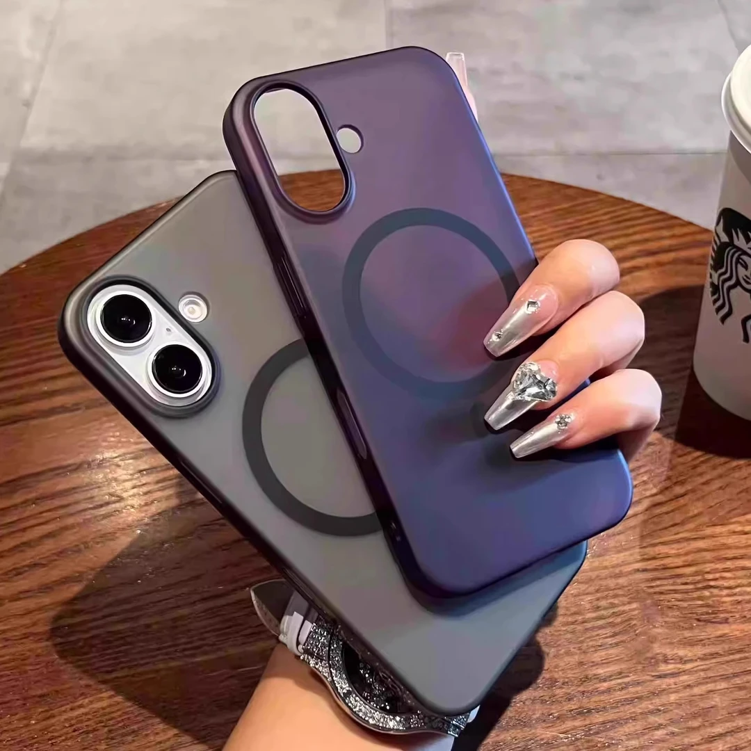 【薄如隐形,不发黄】PC硬壳磁吸磨砂13适用苹果16手机壳iPhone15/14