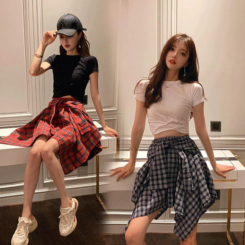 韩版学院风装街舞学生青春网红女装显瘦休闲时尚气质高腰少女夏季