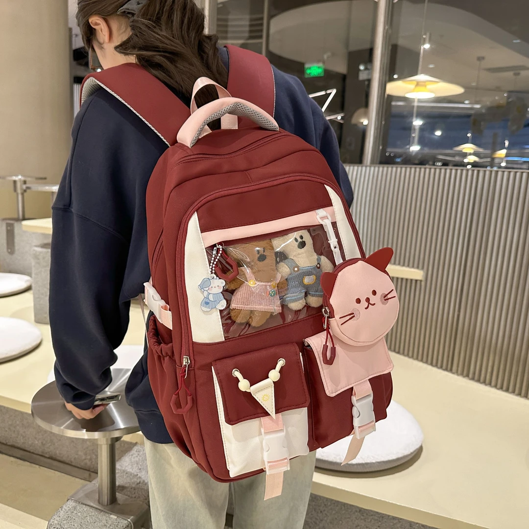 儿童书包女生小学生初中生多层背包高中大学生新款轻便旅游双肩包