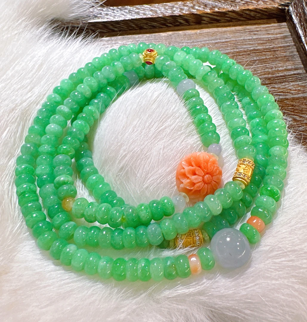 翡翠盘珠项链多圈手链