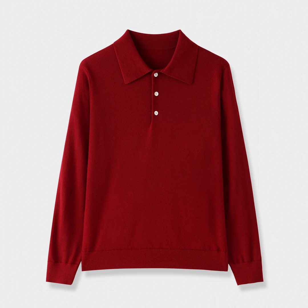 CENTERMERE女POLO领精纺羊绒衫柔软细腻秋冬保暖舒适山羊绒针织衫