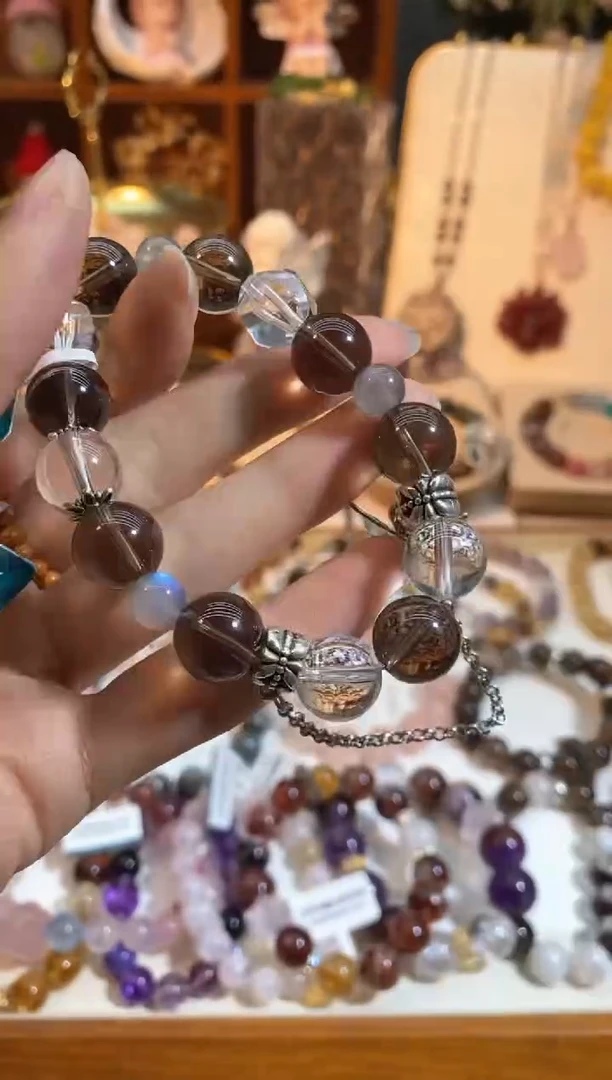 【闪购商品】水晶手链未镶嵌茶晶搭配灰月光DD009