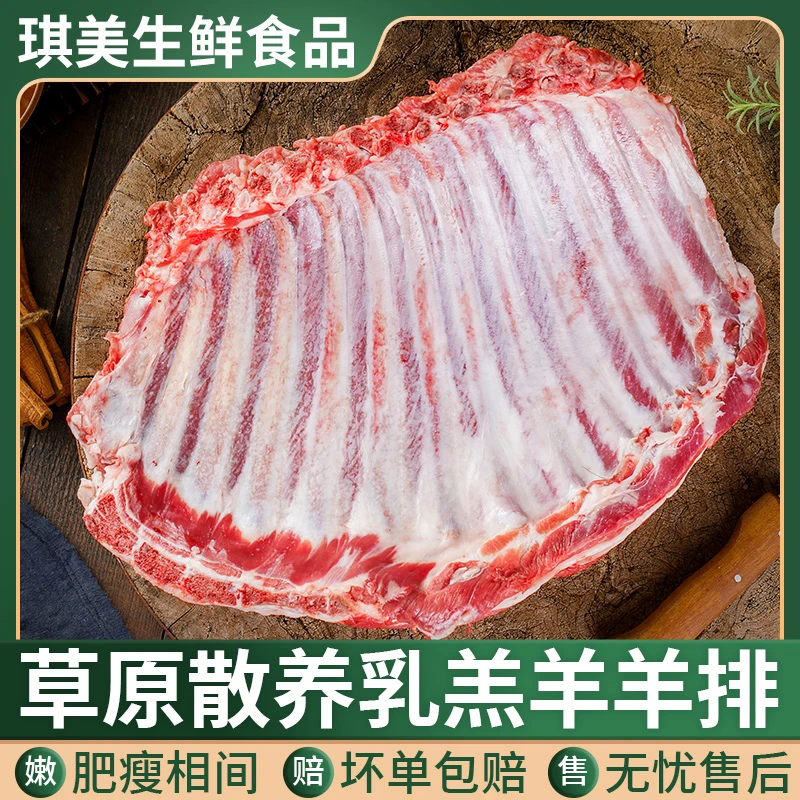 【羊排5斤】草原散养乳羔羊小绵羊去油精修鲜嫩爽滑  Z