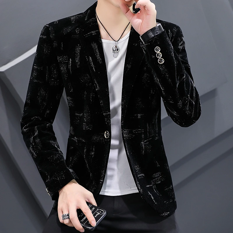 韩版主品--新款灯芯绒西服潮流青年休闲小西装正装单西上衣外套男