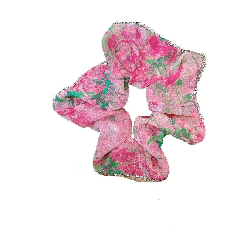 鱼子定制「芍药花」面料本布手工花朵镶钻发箍