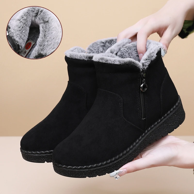 老北京布鞋女冬季加绒保暖高帮加厚中老年妈妈防滑软底大码女棉鞋