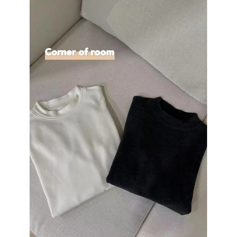 修身半高领打底长袖时尚休闲百搭女士加绒圆领FL24223