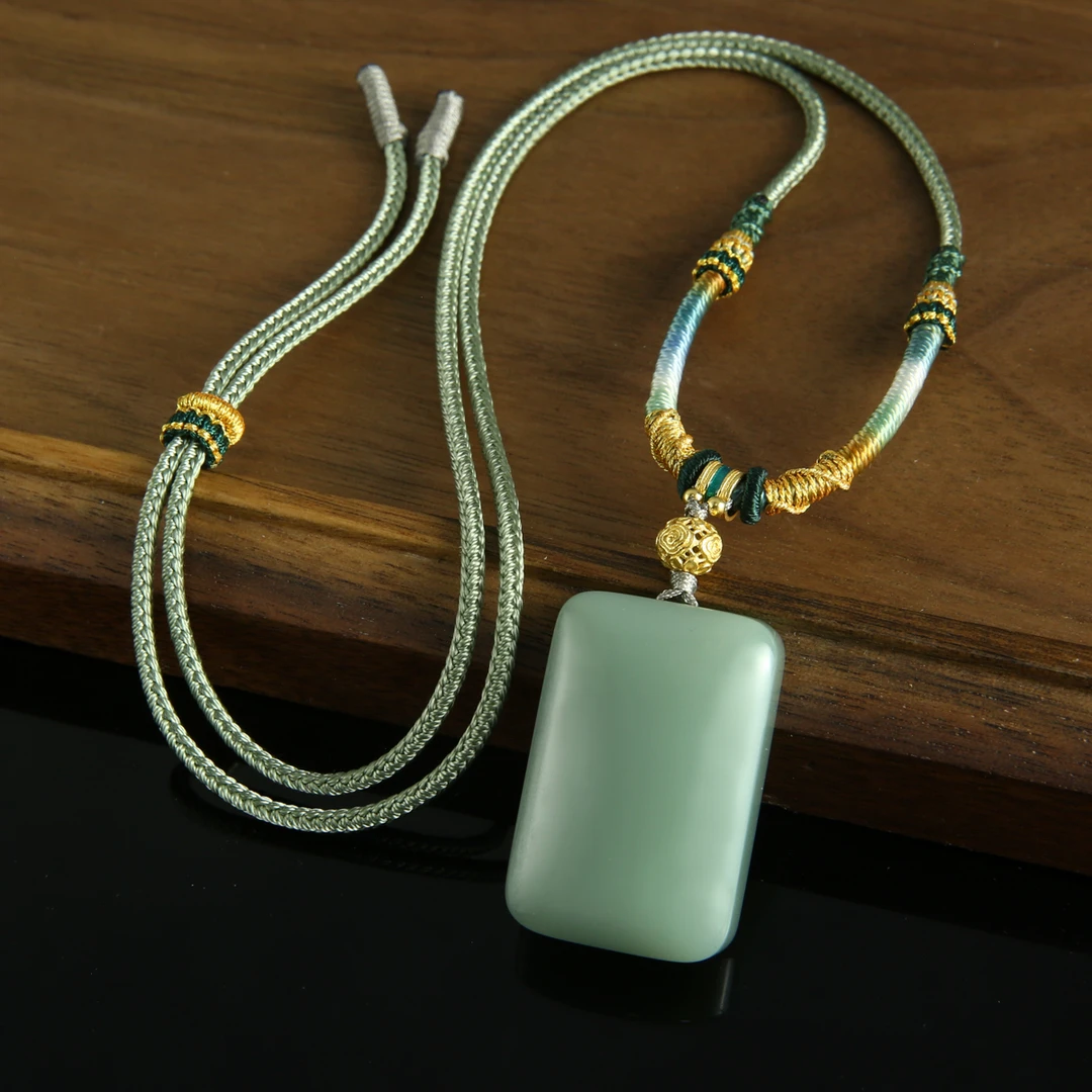 【香掌柜】和田玉碧玉无事牌吊坠（多样性发货）