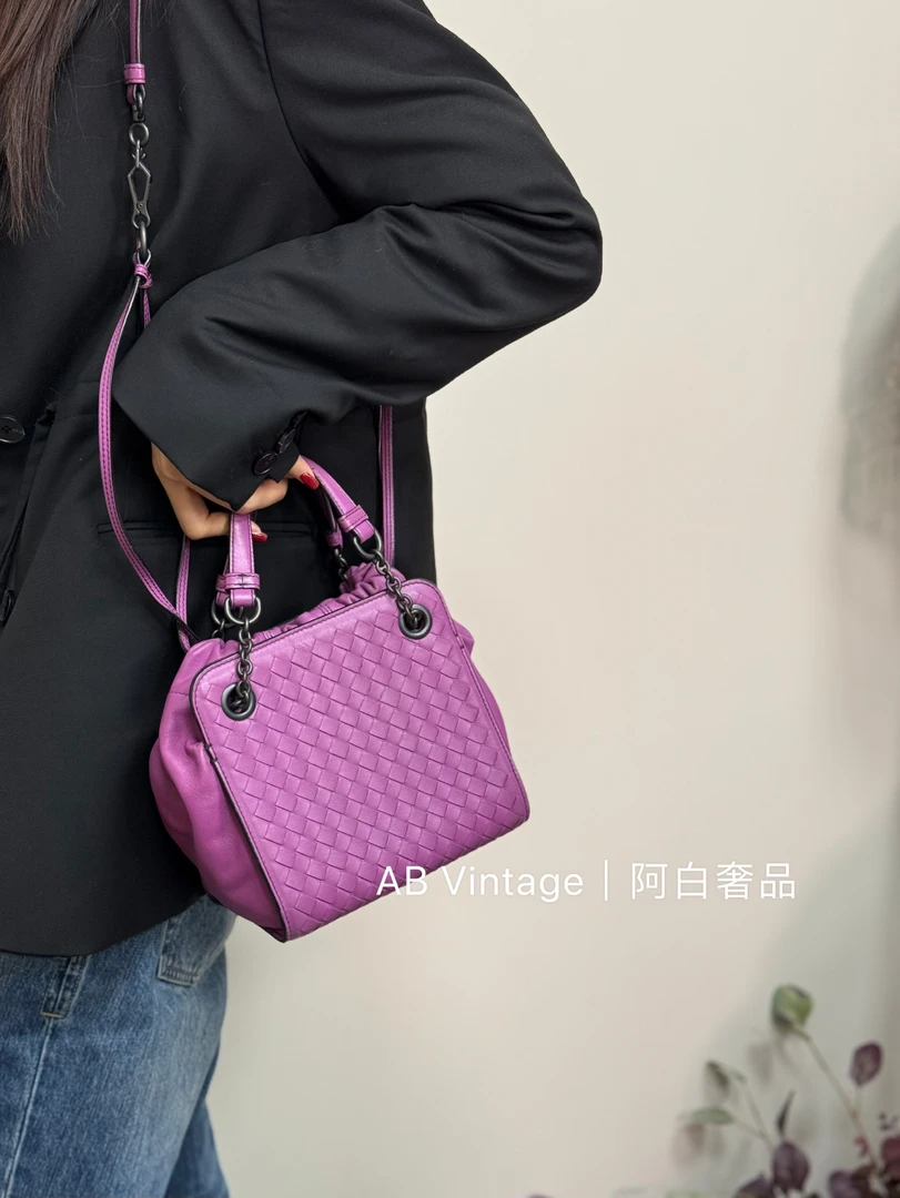 95新 BOTTEGA VENETA/葆蝶家 阿白奢品/BV 编织福袋单肩包