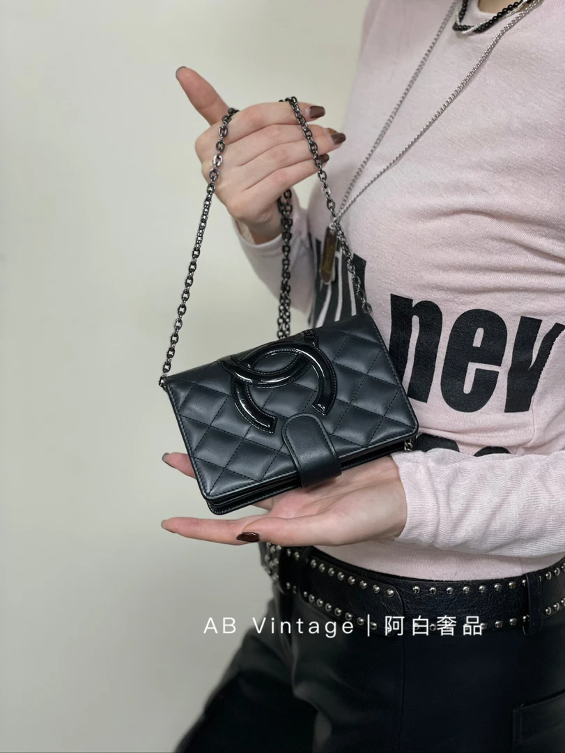 95新 Chanel/香奈儿 阿白奢品｜Chanel黑色康鹏钱包（送链条）