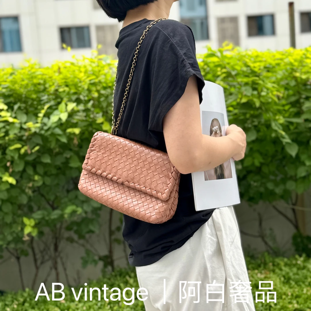 95新 BOTTEGA VENETA/葆蝶家 阿白奢品/BV 小号奥利匹亚单肩包