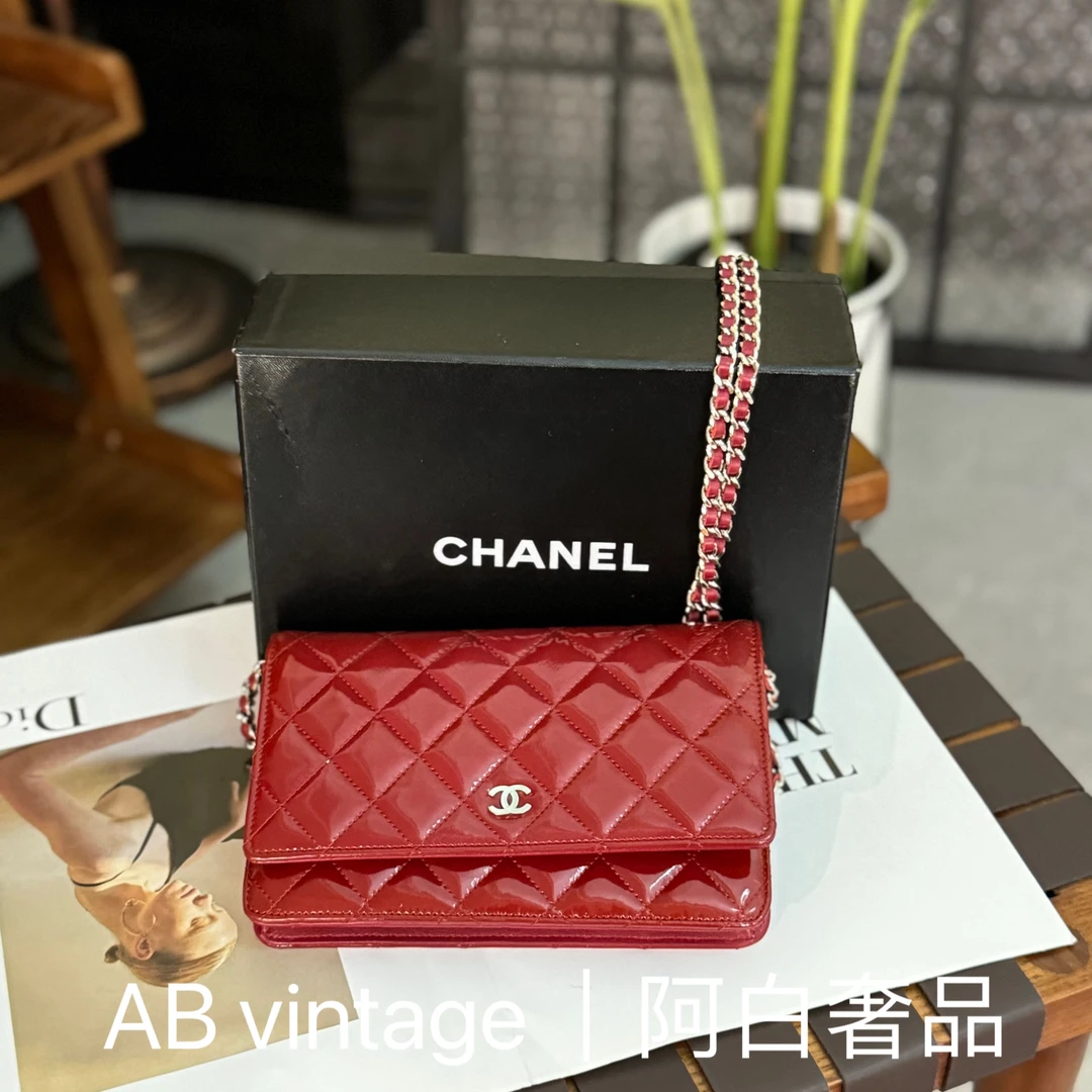 95新 Chanel/香奈儿 阿白奢品/香奈儿 漆皮woc包