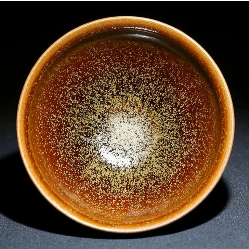 九龙窑非遗大师龙窑柴烧花月夜主人杯精品茶盏建盏喝茶杯子