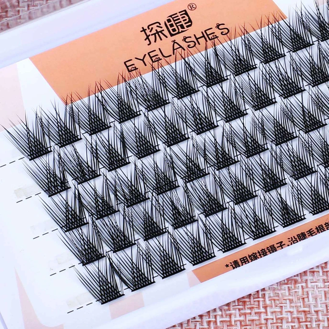假睫毛懒人浓密扇形单簇交叉分段式漫画三部曲硬梗素颜浓妆眼睫毛