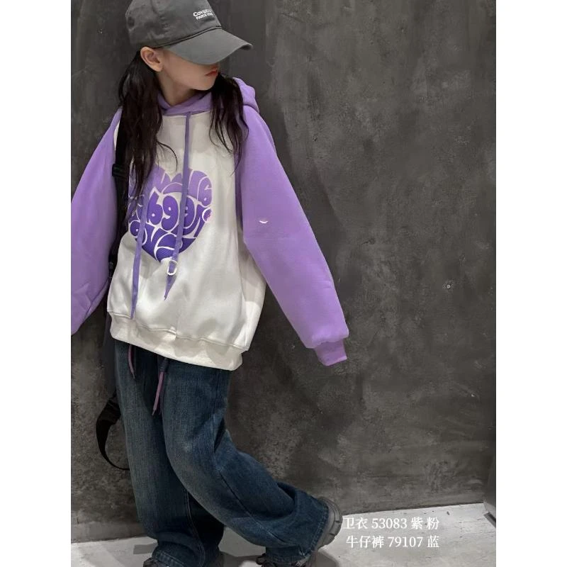 53083高端童装时尚百搭休闲加绒连帽卫衣C19-3-2