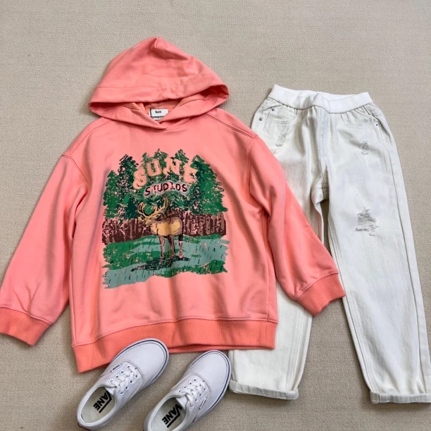 12571高端儿童春款时尚戴帽卫衣B2-5-3