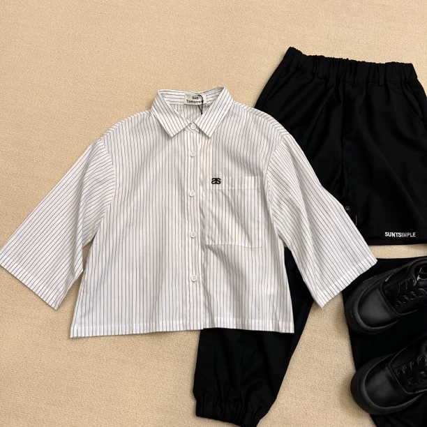 12568品牌儿童春款时尚条纹小衫C1-3-1