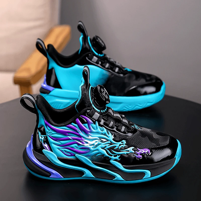 科比男童篮球鞋秋季2025新款软底防滑儿童鞋子皮面跑步运动鞋大童