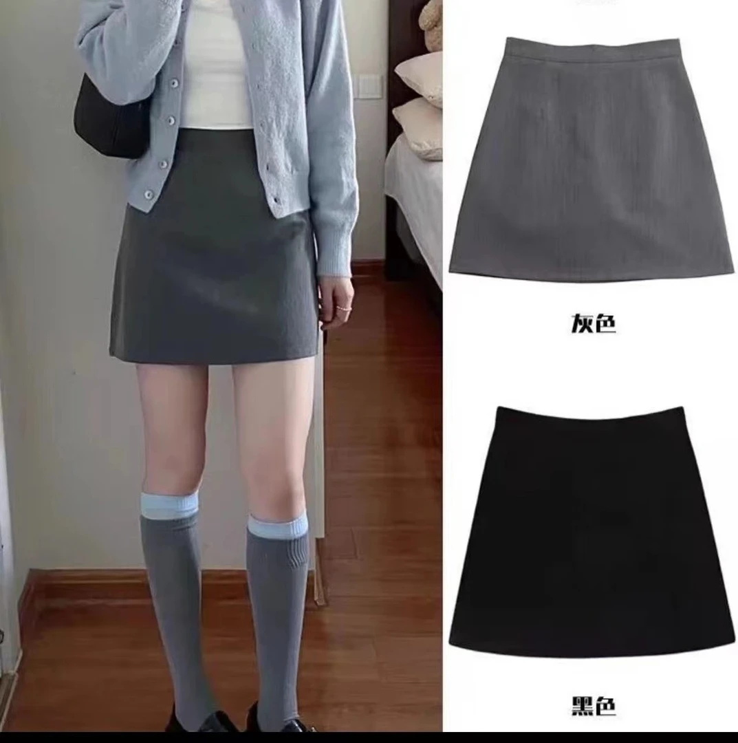 灰色包臀短裙工装半身裙女春季职业半裙黑色一步修身显瘦包裙裹裙