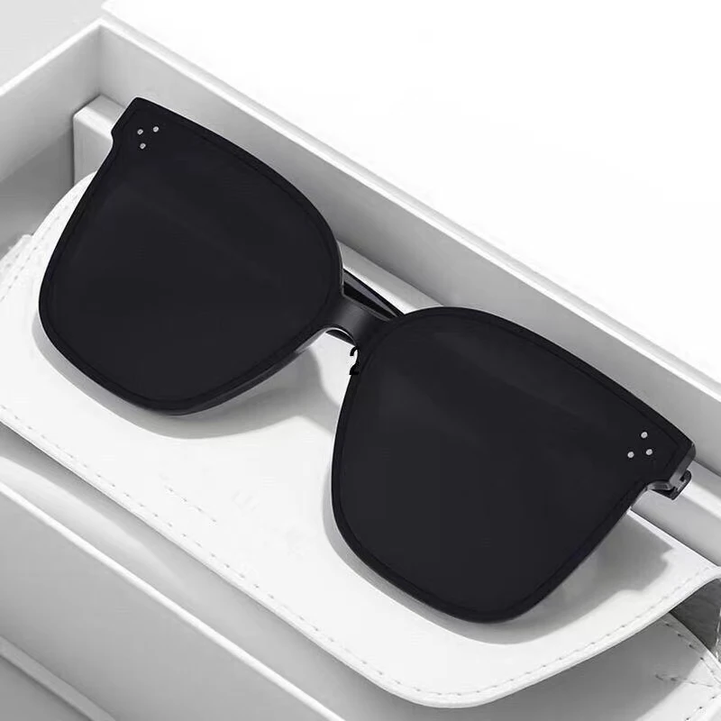 潮流墨镜大框太阳镜显瘦遮阳防紫外线时尚百搭 网红个性百搭黑色