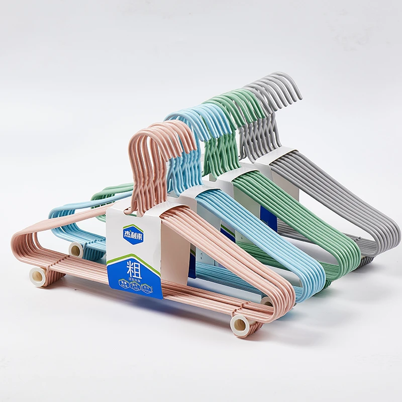 杰利来空管加粗衣架无痕晾衣架家用防滑晒衣架凹槽带钩挂衣架子