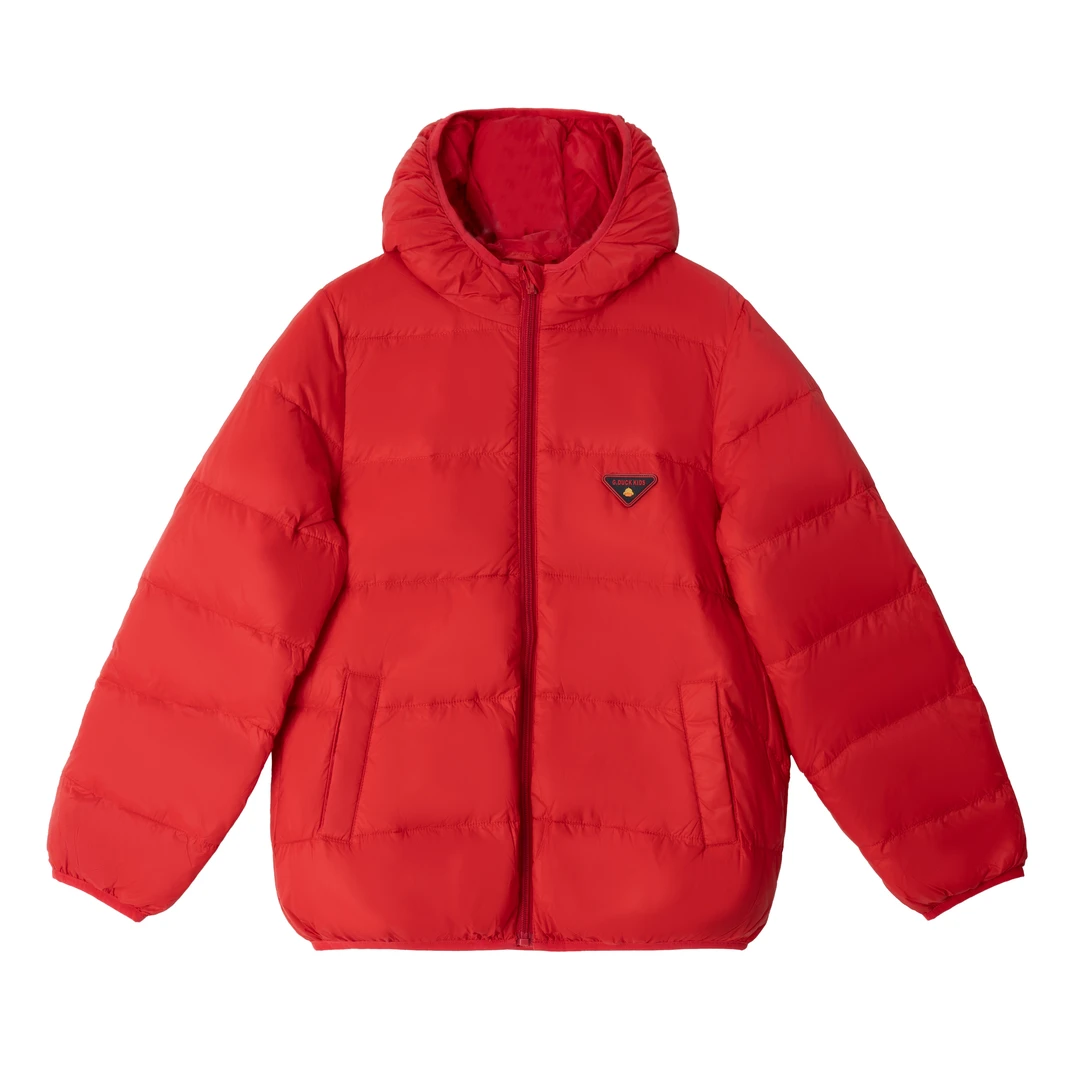 童装羽绒服中小童保暖舒适轻薄中长连帽羽绒服