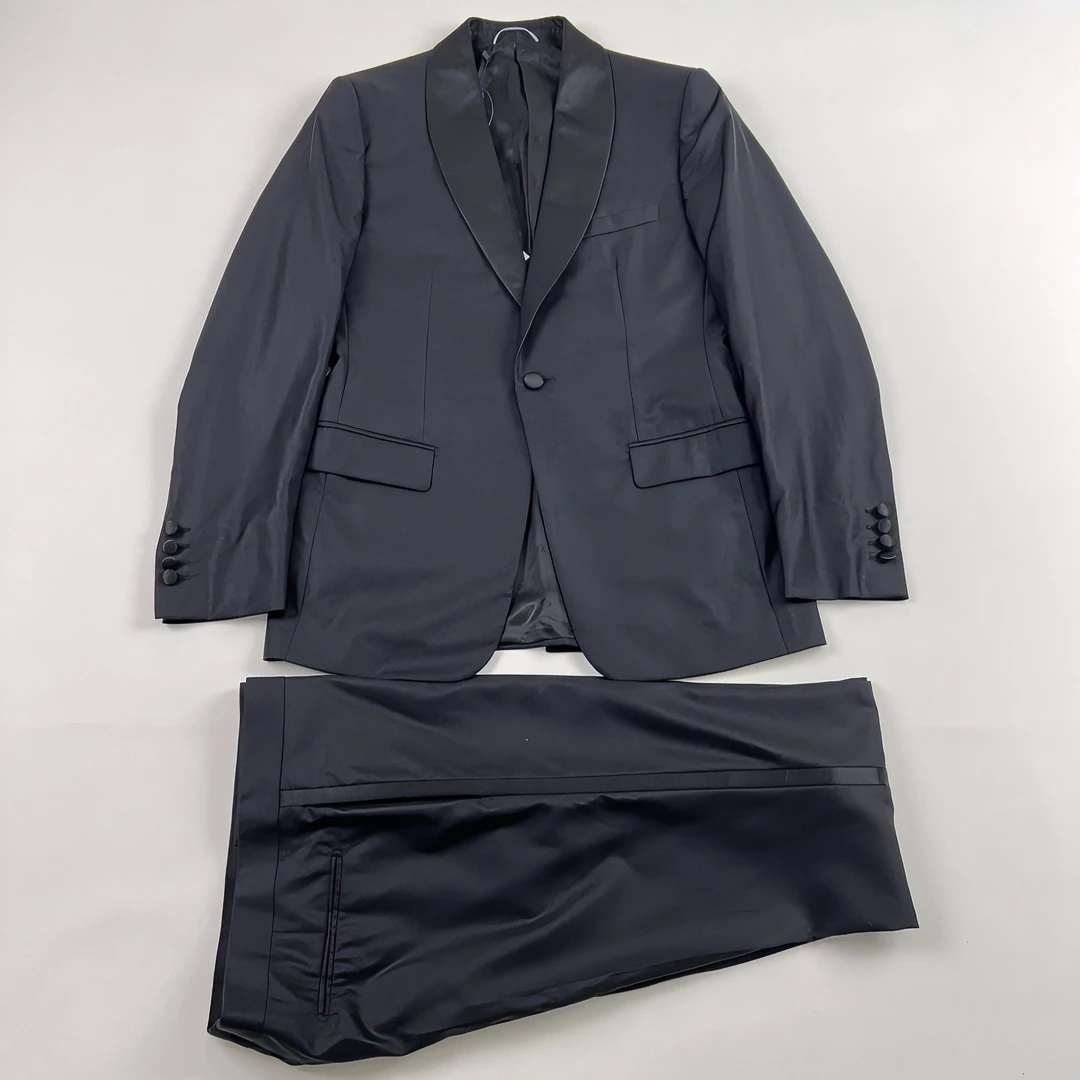 全新未使用 DIOR/迪奥 男士黑色经典时尚修身版型西服套西100406