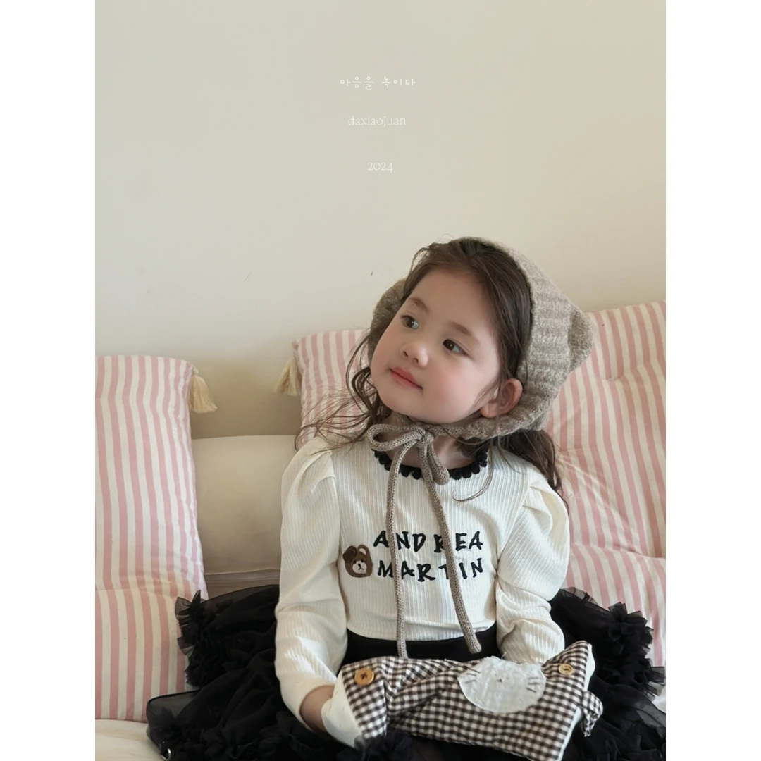 【大小卷】秋季新款刺绣花边领泡泡袖百搭卫衣-60082