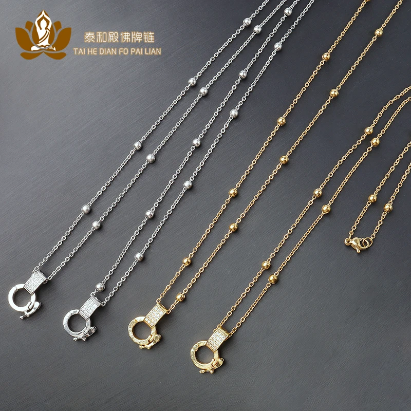 铜合金项链 新款佛牌链快拆扣挂牌方便单挂细链子女吊坠绳 万能扣