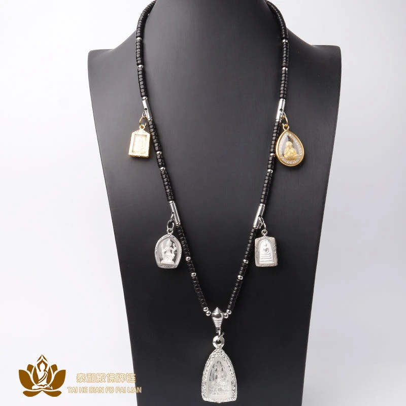 钛钢木质项链 泰国原版椰壳佛牌链高端钛钢扣保色单三挂五挂 定做