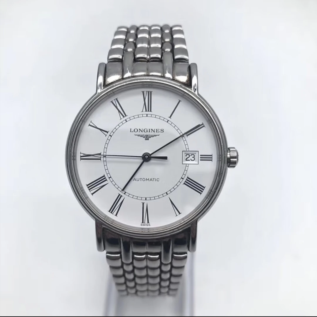 99新 Longines/浪琴 大颂名品/浪琴瑰丽/表径38.5/白钢/时尚男表