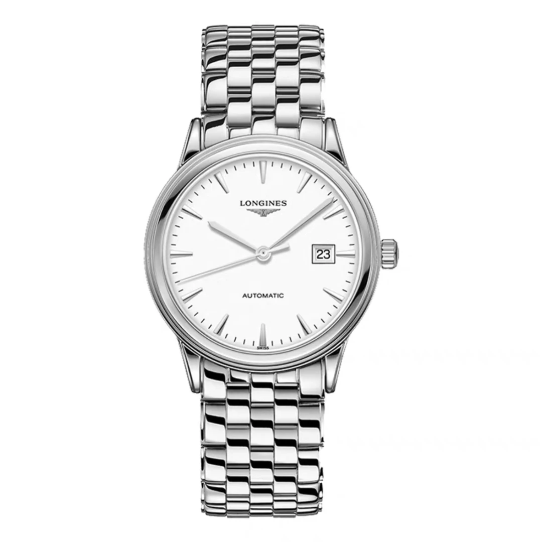 99新 Longines/浪琴 大颂名品/军旗/表径38.5/白钢/时尚男表