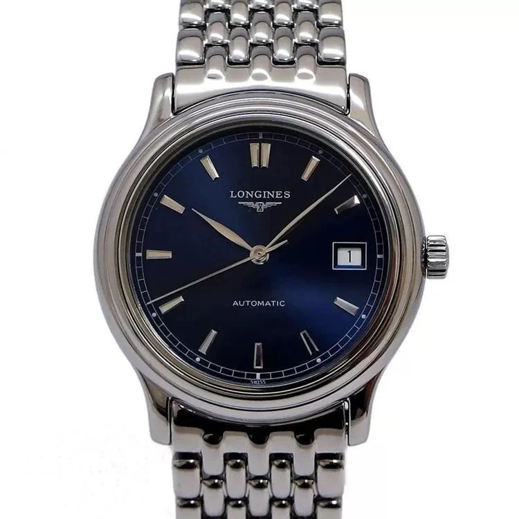 99新 Longines/浪琴 大颂名品/军旗/表径37.2/蓝盘/男表机械