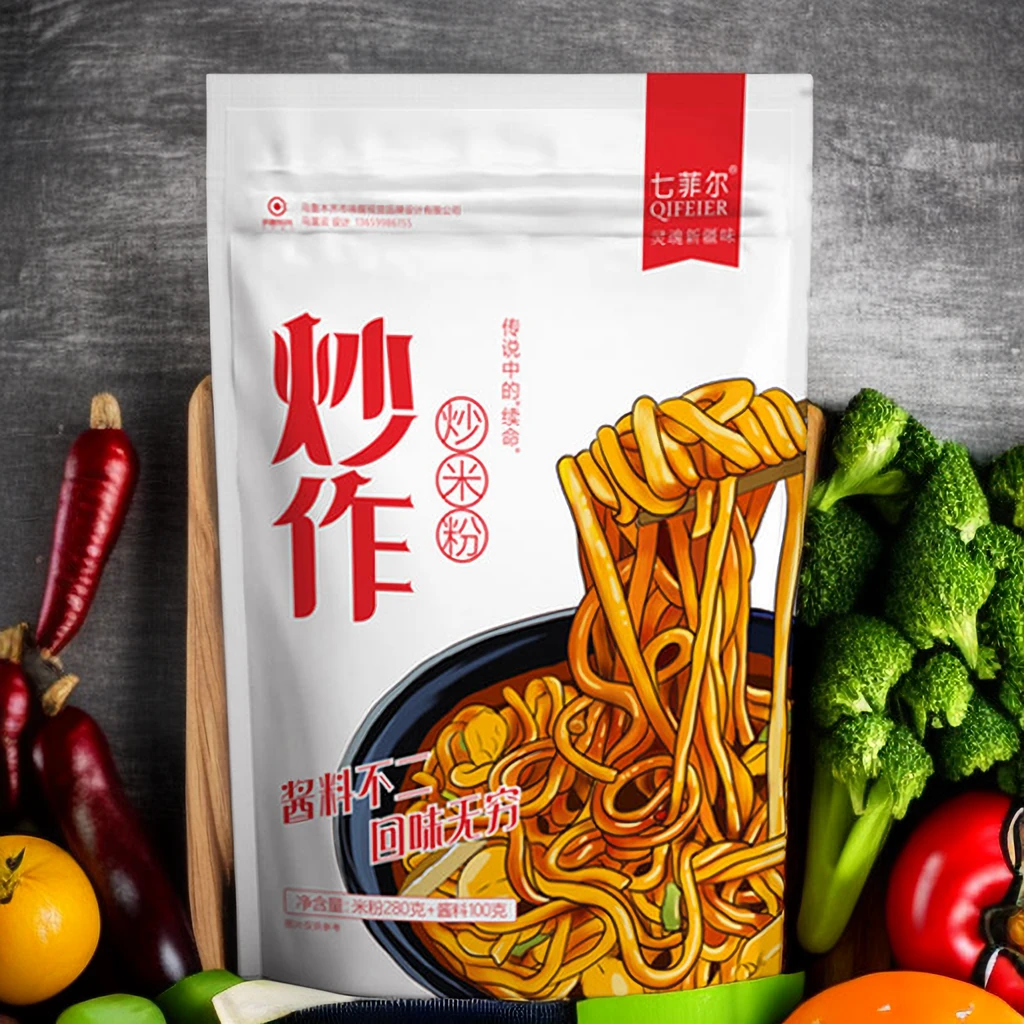 新疆风味新疆炒米粉酱香中辣 带粉300g带酱料100g *3包